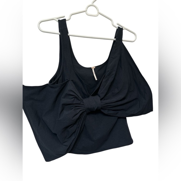 Free People Black Bow Detail Tank Top - Picture 1 of 8